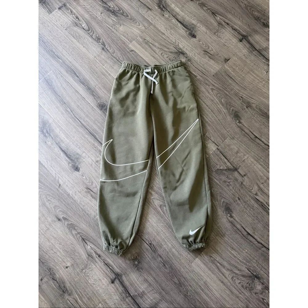 Nike Sportswear Oversized Pants Olive Green Nike Swoosh size Medium